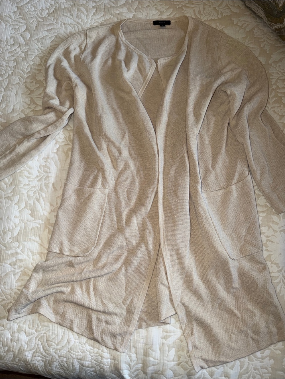 J. Crew Cream Open-Front Women's Cardigan
